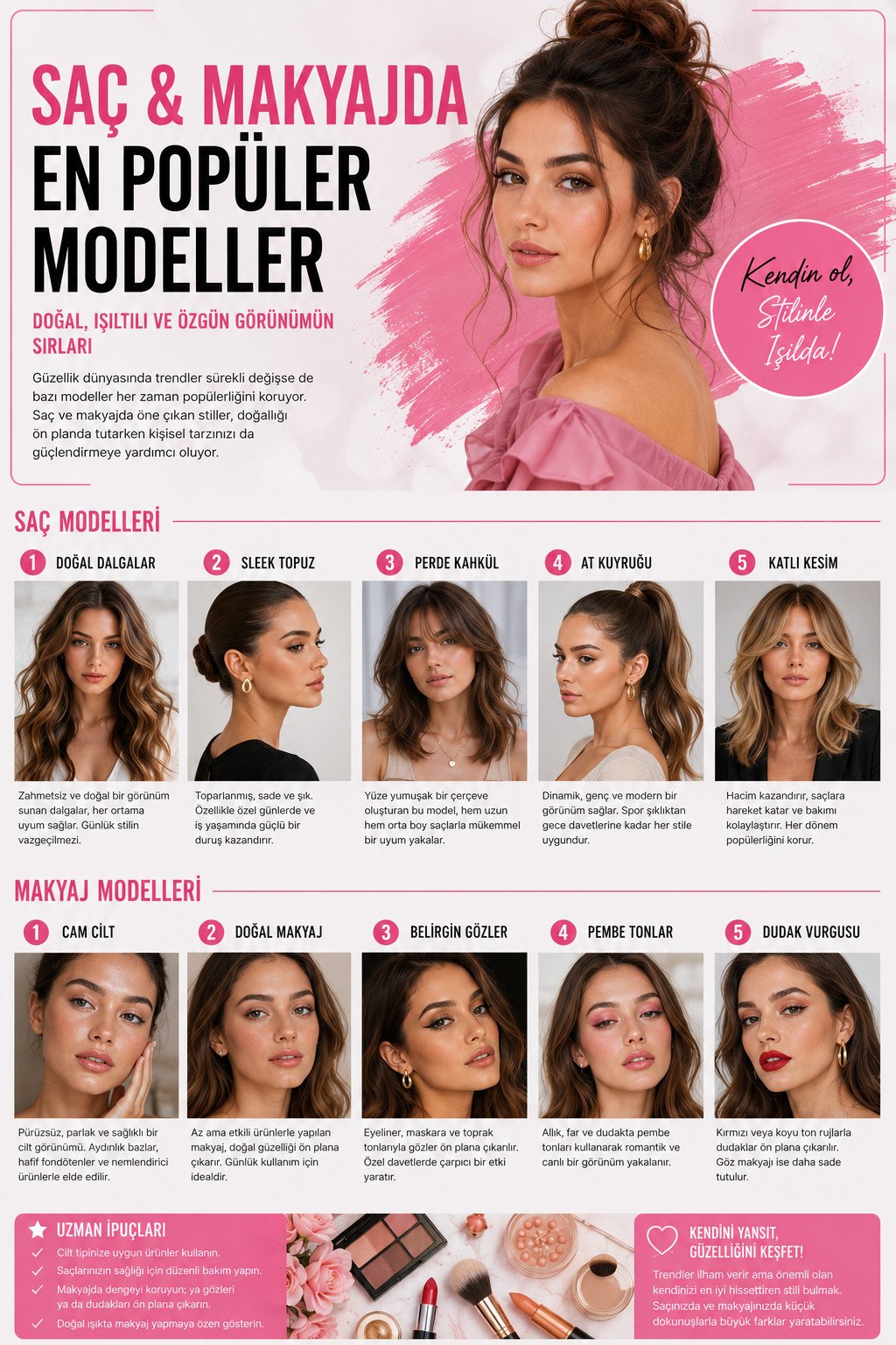 En Popüler Saç ve Makyaj Modelleri: Zamansız Güzelliğin İlham Veren Trendleri